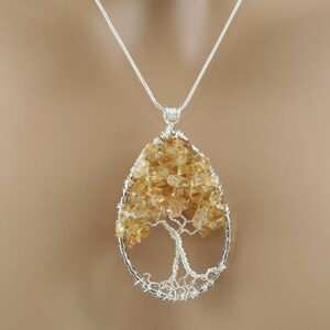 Citrine Tree of Life Teardrop Pendant image 4