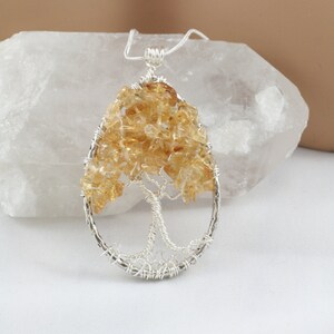 Citrine Tree of Life Teardrop Pendant image 2