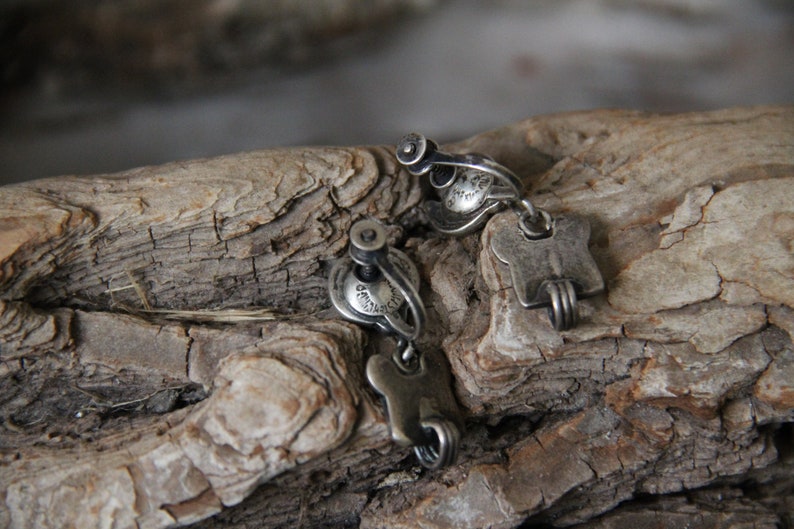 Stunning Peruvian Design Screw back Earrings 13.8 grams Sterling Marked 800 Vintage Dangle Made in Mexico