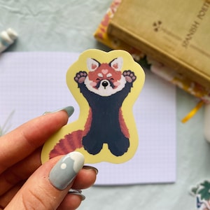 Sticker panda roux - Sticker panda roux mignon - oeuvre d'art panda roux mignon - panda roux idiot