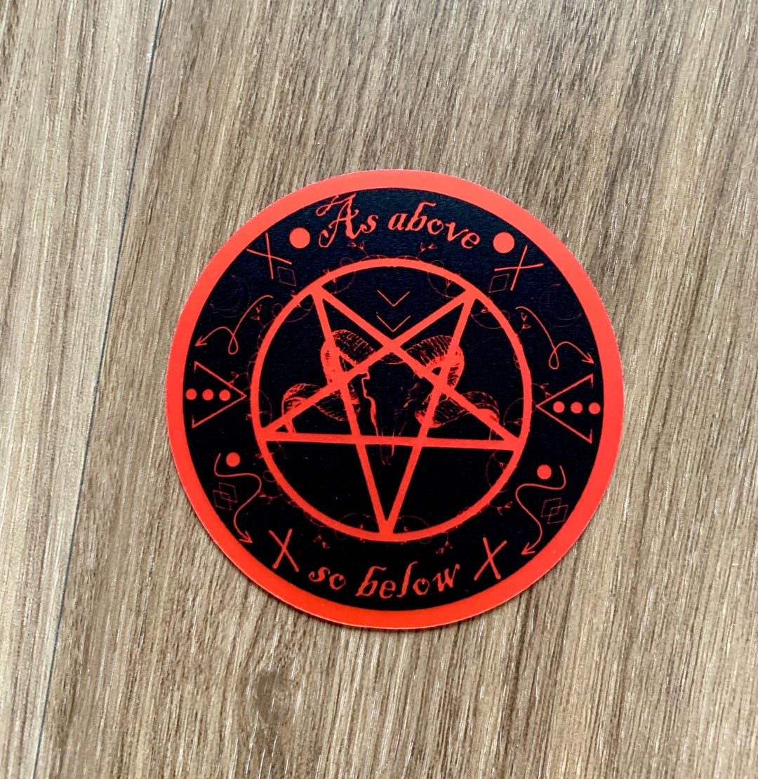 Above Design Sticker Holographic Sticker: ‘as Above, so Below’~ Red Matte Holographic ...