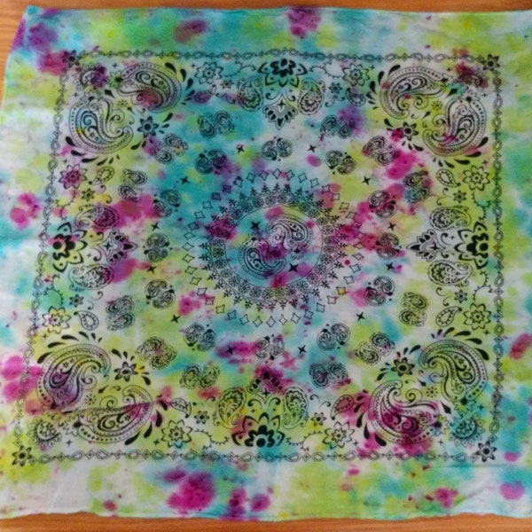 Handgefärbtes Paisley-Bandana, Bandana, Mystic Dragon-Farbe