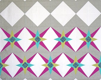 Chevron Sterne Quilt Muster