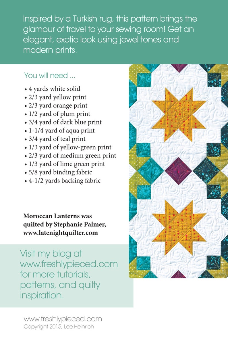 Moroccan Lanterns PDF Quilt Pattern Etsy