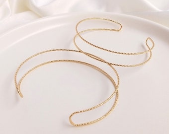 Double Layer Twisted Wire Bracelet Blanks Gold Plated Wire Bracelet