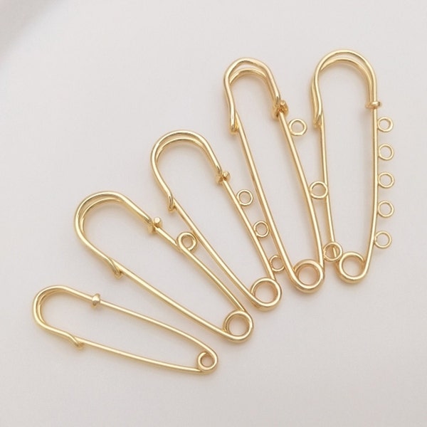 Loop Kilt Pins 14K Gold Plated Loop Safety Pins Brooch