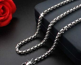 Titanium Steel Necklaces Chain Box chain with Lobster Clasp