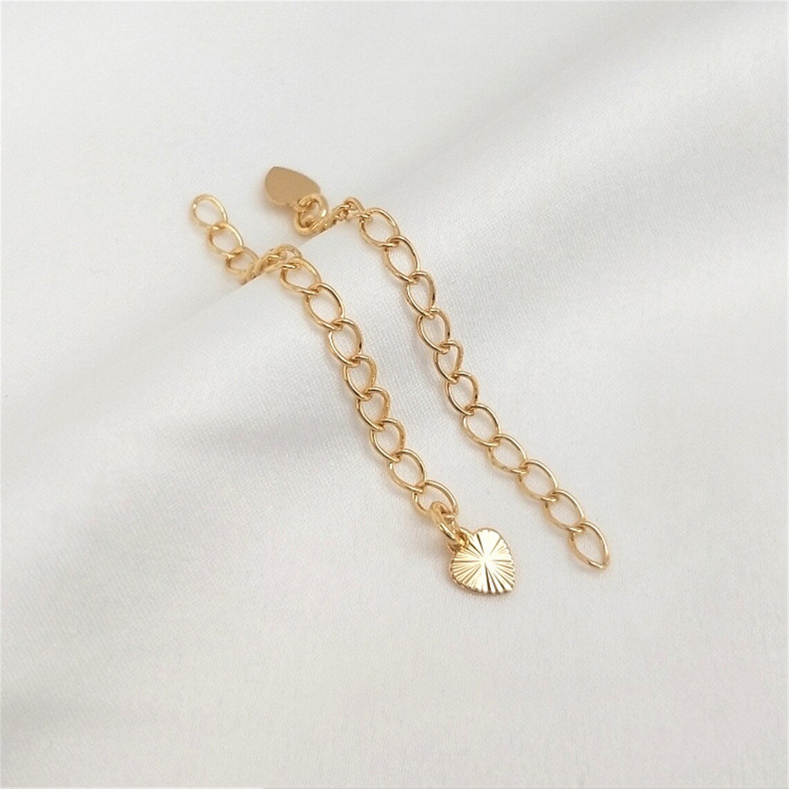 Extender Chain with Charm Gold Filled Extra Chain Etsy