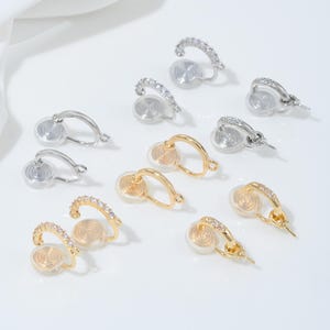 Brincos de pressão com presilha, banhados a ouro 14K, sem piercing, clipes invisíveis e brincos indolores