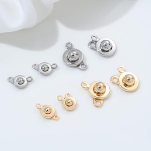 14K Gold Plated 316 Stainless Steel Snap Clasp Ball Socket Clasp Closures