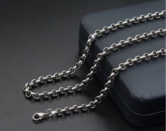 Cadena Rolo de cadena de collares de cable de acero de titanio con cierre de langosta