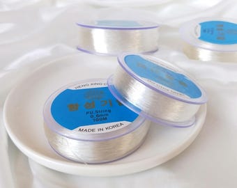 Clear Round Elastic Beading Wire: Strong Stretch Cord for Bracelets & Necklaces -100M