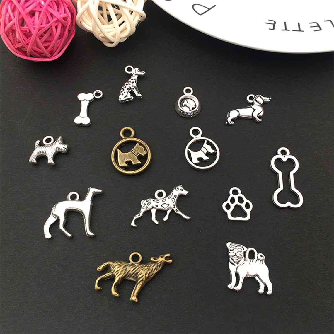 Cute dog Charms Pendants Etsy