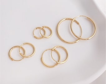 Huggie Hoop Earrings, Leverback Earrings, Gold Plated Ear hook