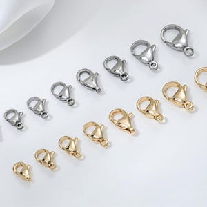 Titanium Steel Lobster Claw Clasps 14K Gold Plated Lobster Clasps