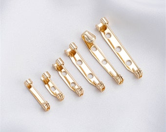 Gold Plated Brooch Pin Backs Base Safety Locks