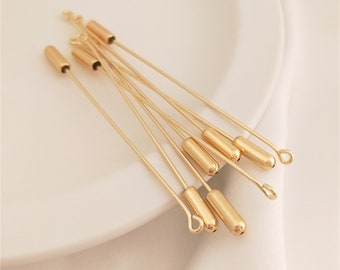 Stick Eye Pins End Silicone Stopper 14K Gold Plated Brooch Eye Pins