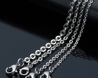 50cm Titanium Steel Finished Cable Necklaces Chain with Lobster Clasp