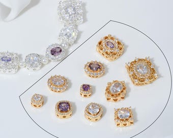 CZ Micro Pave Spacer Beads: 14K Gold & Silver Plated Rondelle Spacers