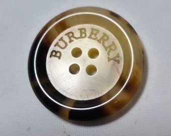 10pcs Burberry Stamped Buttons Brown Cream Mix, 27mm Plastic Type- NEW - UK Seller