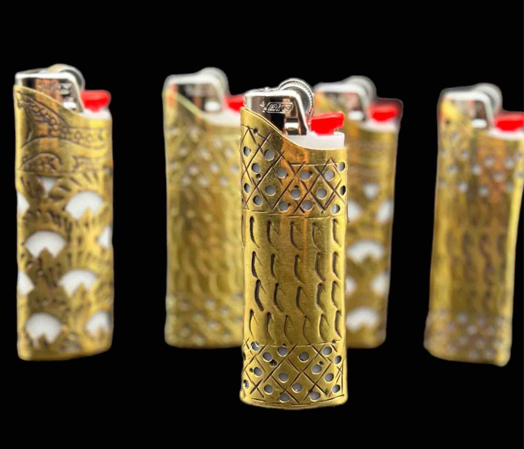 Brass Handmade Skull Lighter Case Is Suitable for BIC Lighter J3
