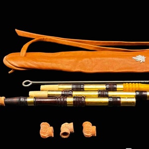 Moroccan Pipe Brass and Wood Combo