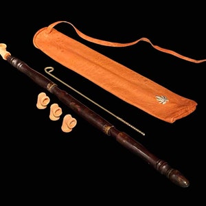 Moroccan Traditional Wood Pipe 3 Piece Dark Brown