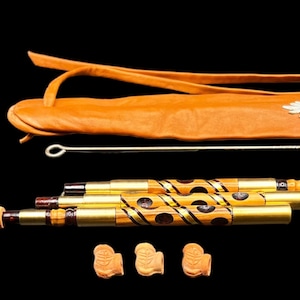Elegant Moroccan 3 piece Pipe with inlaid brass