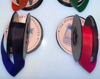 Custom Typewriter Spool Rewinding - Mail your spools to me, I will rewind a new custom colored ribbon that is 48 feet long and has eyelets.