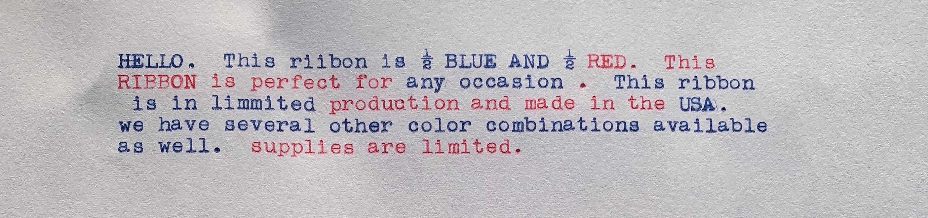 New Color Typewriter Ribbons for Royal Contessa, Diana, Meteor, Parade ...