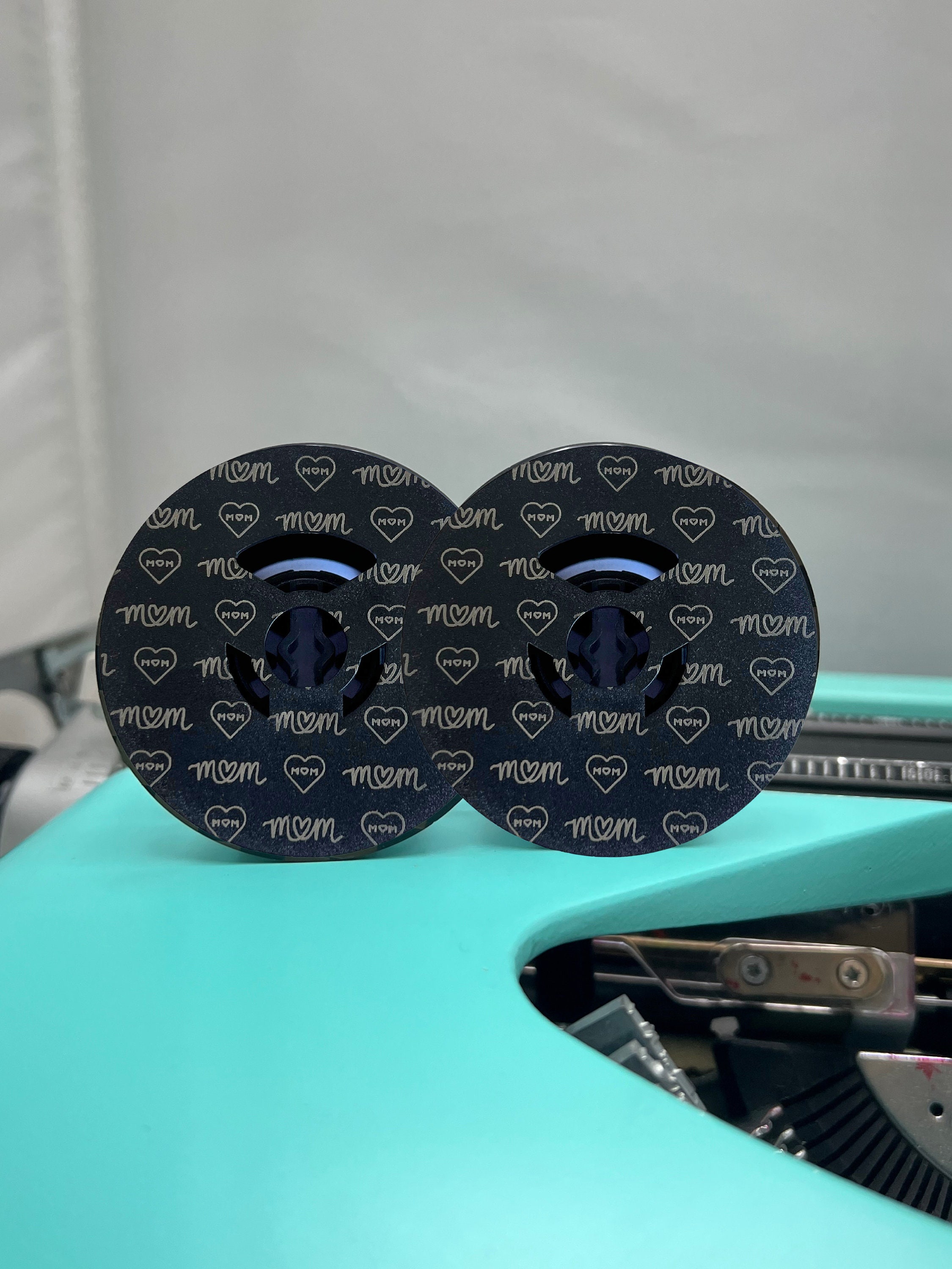 Mothers Day Themed Laser Engraved 1/2 wide Universal Typewriter Ribbon on 2 inch spool available in 30 colors - for ALMOST any typewriter