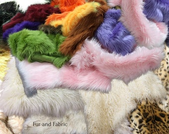 One Pound Grab Bag Assorted Shag Scraps,Faux Fur,Fabric,Fun Fur,Trim For Costumes,Props,Crafts,Sewing,Dolls,Small to Medium Size Pieces