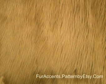 Camel Tan Faux Fur Fabric, Plush Craft Squares