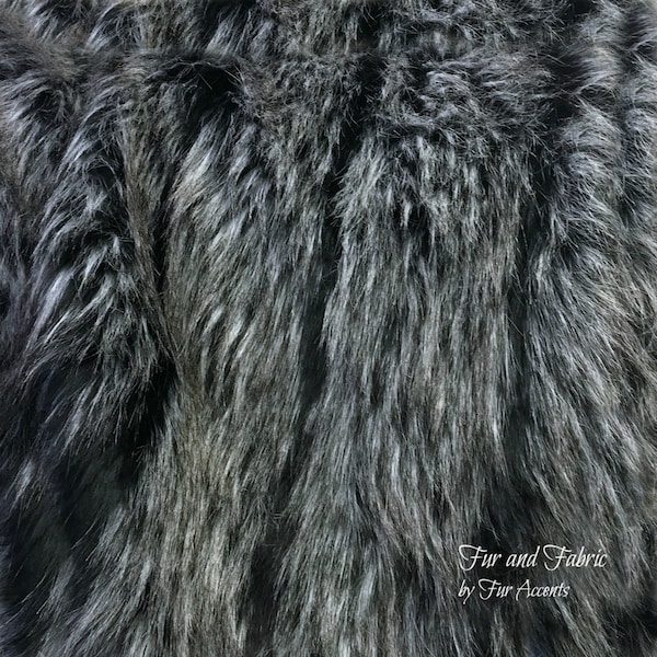 Faux Fur Grey Silver with Black Stripe - Fake Fur - Fabric - Shag, Crafts, Sewing, Baby & Pet  Photo Props- Kardashian