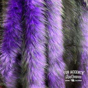 Black Tipped Purple, or Red Faux Fur Fabric,Craft Squares,Fun Fur - Baby Photos,Costumes,Props,Fashion,Sewing,Art Supplies,Yardage,Material