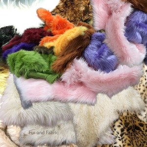 One Pound Grab Bag Assorted Shag Scraps,Faux Fur,Fabric,Fun Fur,Trim For Costumes,Props,Crafts,Sewing,Dolls,Small to Medium Size Pieces