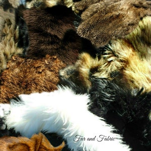 One Pound Grab Bag Assorted Shag Scraps,Faux Fur,Fabric,Fun Fur,Trim For Costumes,Props,Crafts,Sewing,Dolls,Small to Medium Size Pieces