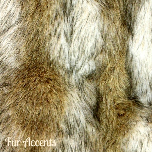 Golden Brown Coyote Stripe Wolf Faux Fur Fabric Craft - Etsy