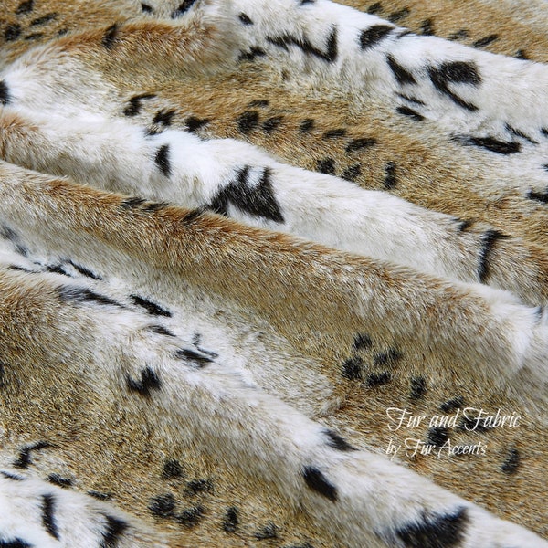 Spotted Snow Lynx - Faux Fur Fabric,Craft Squares,Fun Fur - Baby Photos,Costumes,Props,Fashion,Sewing,Art Supplies,Yardage,Material