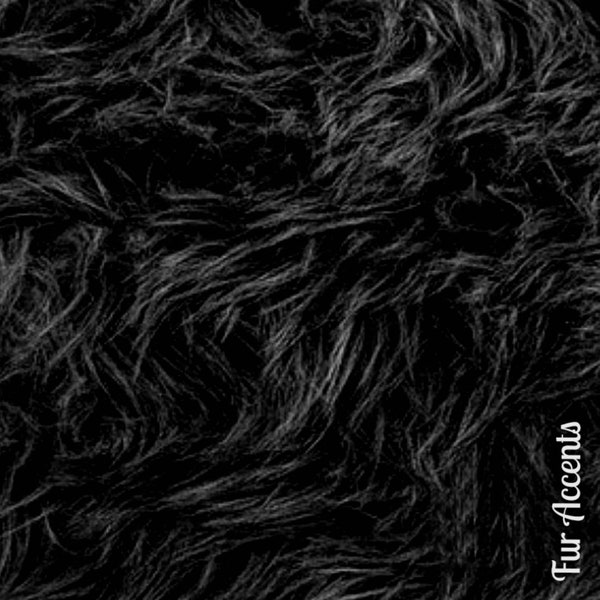 Black Color Mongolian Sheepskin,Llama Faux Fur,Fabric,Craft Squares,Fun Fur,Costume fur,Fashion,Sewing,Craft Supplies,Yardage,Material