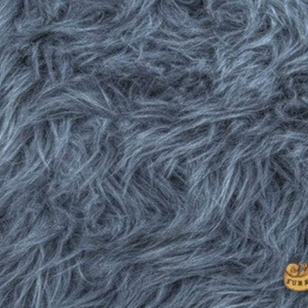 Gray Mongolian Sheepskin Faux Fur Fabric, Shag Craft Squares
