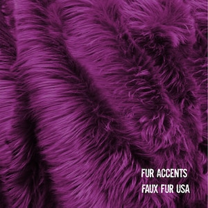Dark Plum, Grape, Faux Fur Fabric,Craft Squares,Fun Fur,Baby Photos,Costumes,Props,Fashion,Sewing,Art Supplies,Yardage,Material