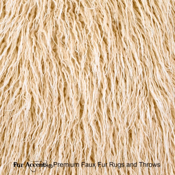 Mongolian Sheepskin Long Hair Curly Faux Fur Fabric Shaggy Etsy