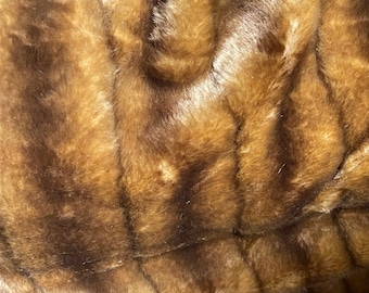 CLOSE OUT, 5 Yard Pcs. Faux Fur Reg 59.99 Per Yard, Brown Ribbed Mink Shag, Make Rugs, Pillows, Throw Blankets, Bedspreads, Bears