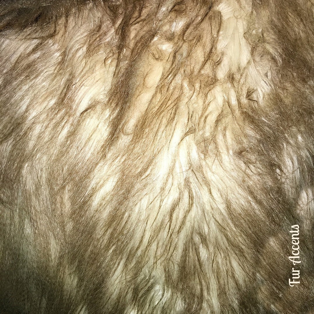 Translucent Fur Long Hair Brown Tip Faux Fur Fabric, Arctic Wolf Style Craft Square - Etsy