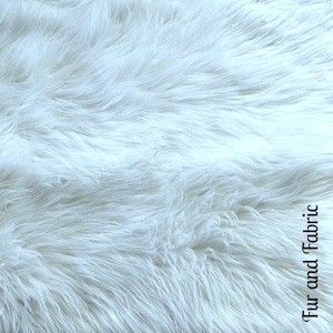 Pure White, Shag, Shaggy, Faux Fur Fabric,Craft Squares,Fun Fur - Baby Photos,Costumes,Props,Fashion,Sewing,Art Supplies,Yardage,Material