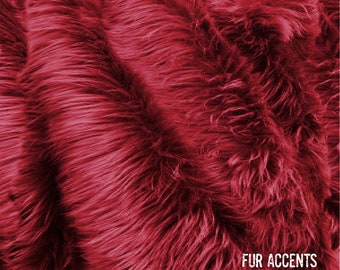 Cranberry Red, Burgundy Faux Fur Fabric,Craft Squares,Fun Fur,Baby Photos,Costumes,Props,Fashion,Sewing,Art Supplies,Yardage,Material