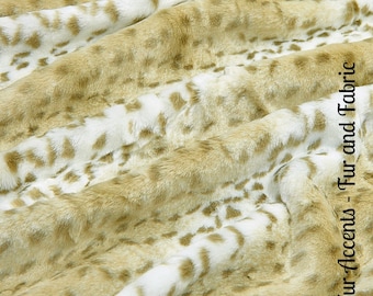 Faux Fur Light Ivory Tan Brown Snow Lynx - Snow Leopard - Fabric - Shag, Crafts, Sewing, Baby & Pet  Photo Props