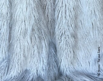 Silver Gray Color Mongolian Sheepskin,Llama Faux Fur,Fabric,Craft Squares,Fun Fur,Costume fur,Fashion,Sewing,Craft Supplies,Yardage,Materia