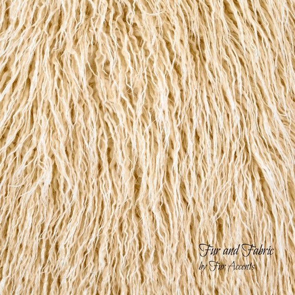 Mongolian Sheepskin Long Hair Llama ,  Faux Fur Fabric, Shaggy Fun Fur great for Baby Photography Prop, Throws , yardage